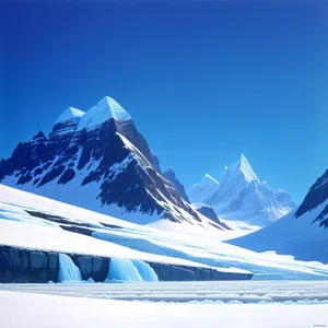 Majestic Winter Wonderland: Glacial Alpine Landscape