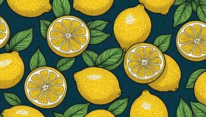 Sunflower and Citrus Fruit Art Pattern