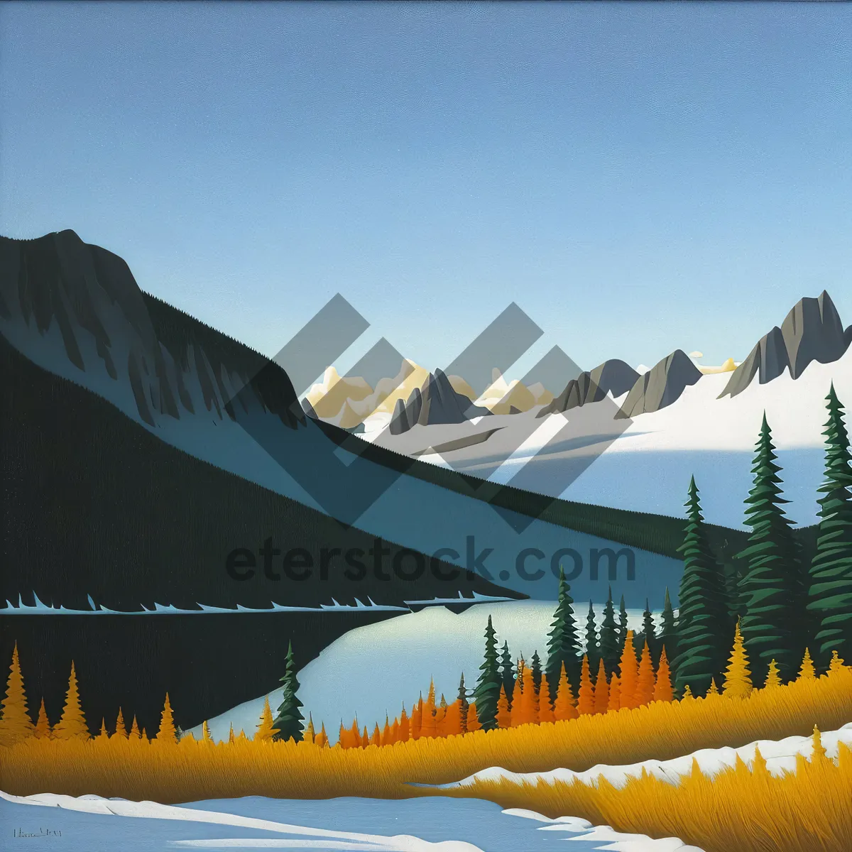 Picture of Winter Wonderland: Majestic Alpine Mountain Landscape