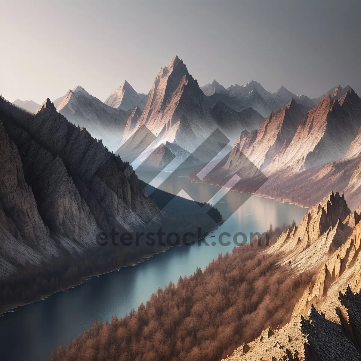 Picture of Snow-capped Mountain Range Reflecting in Lake