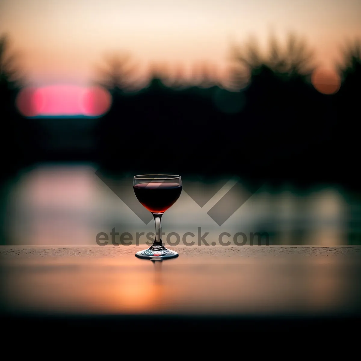 Picture of Celebratory Red Wine in Wineglass