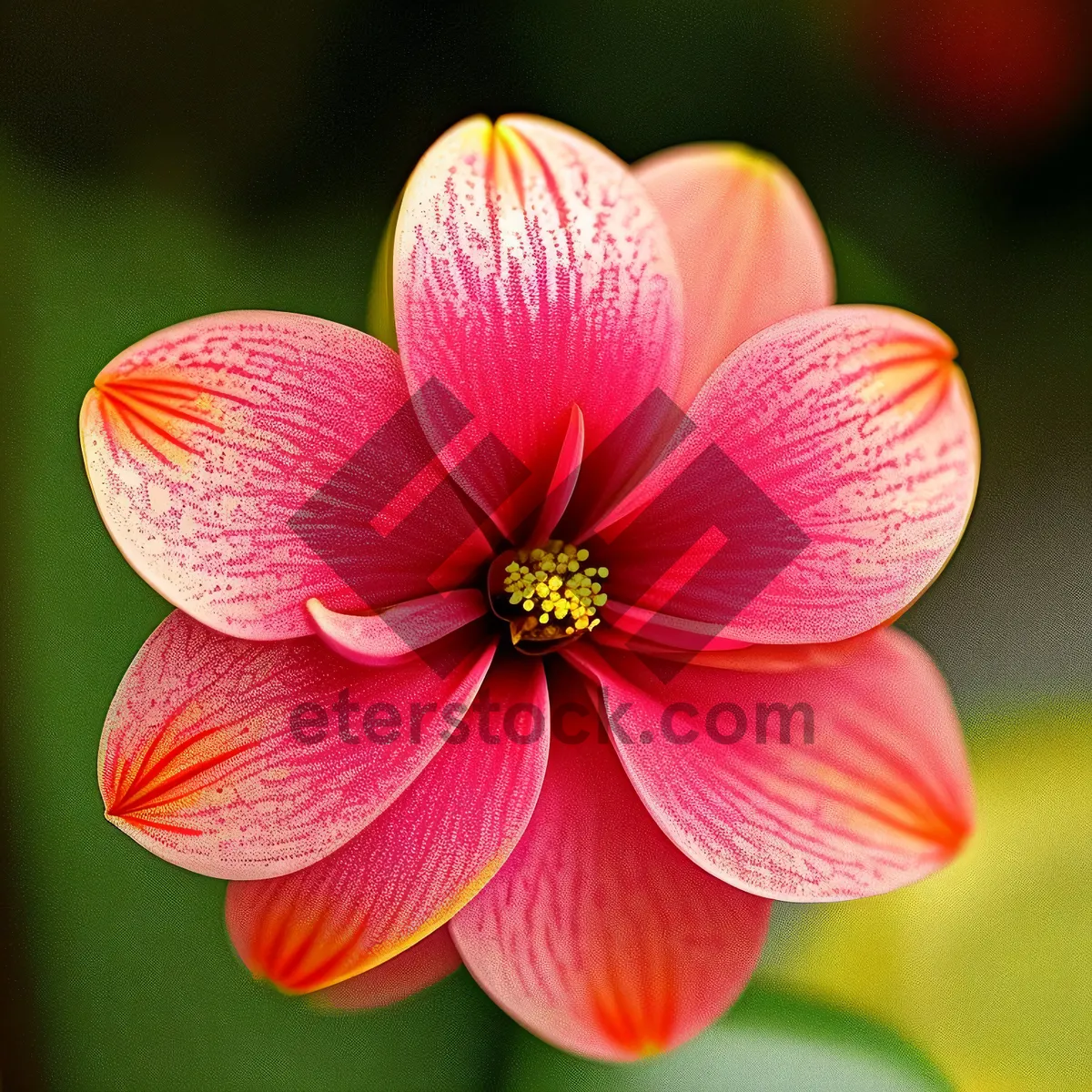 Picture of Pretty Pink Tulip Blossom in Spring Garden