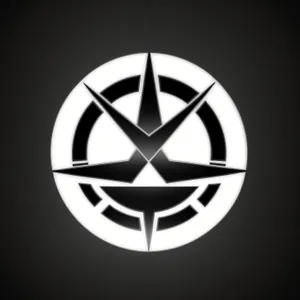 Round black button set with shiny icons