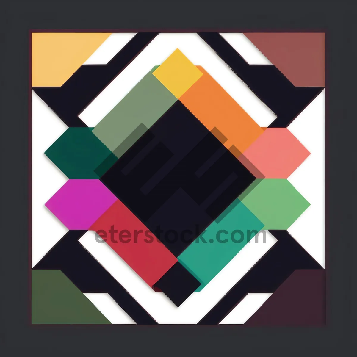 Picture of Colorful Geometric Mosaic Art Pattern