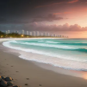 Turquoise Waters lapping on Sunny Shoreline
