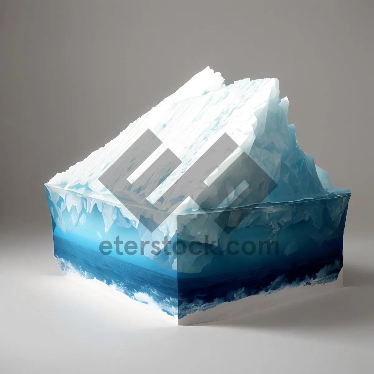 Picture of Frozen Arctic Glacier Melting with Plastic Bag