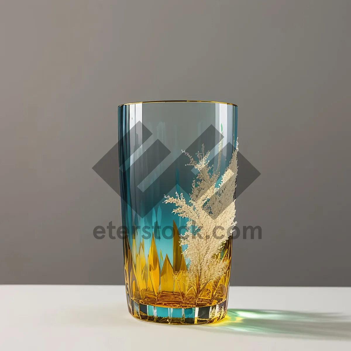 Picture of Refreshing Party Drink in Chilled Glass with Bubbles