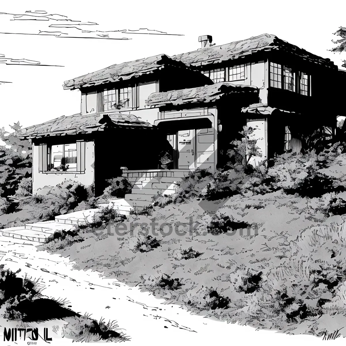 Picture of Old village house with rustic architecture