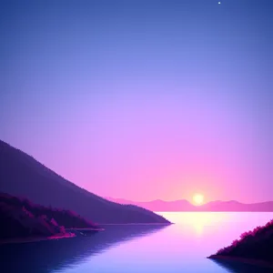 Vibrant Sunset Over Serene Island Landscape