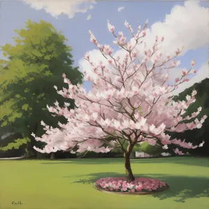 Springtime serenity beneath blooming Magnolia tree