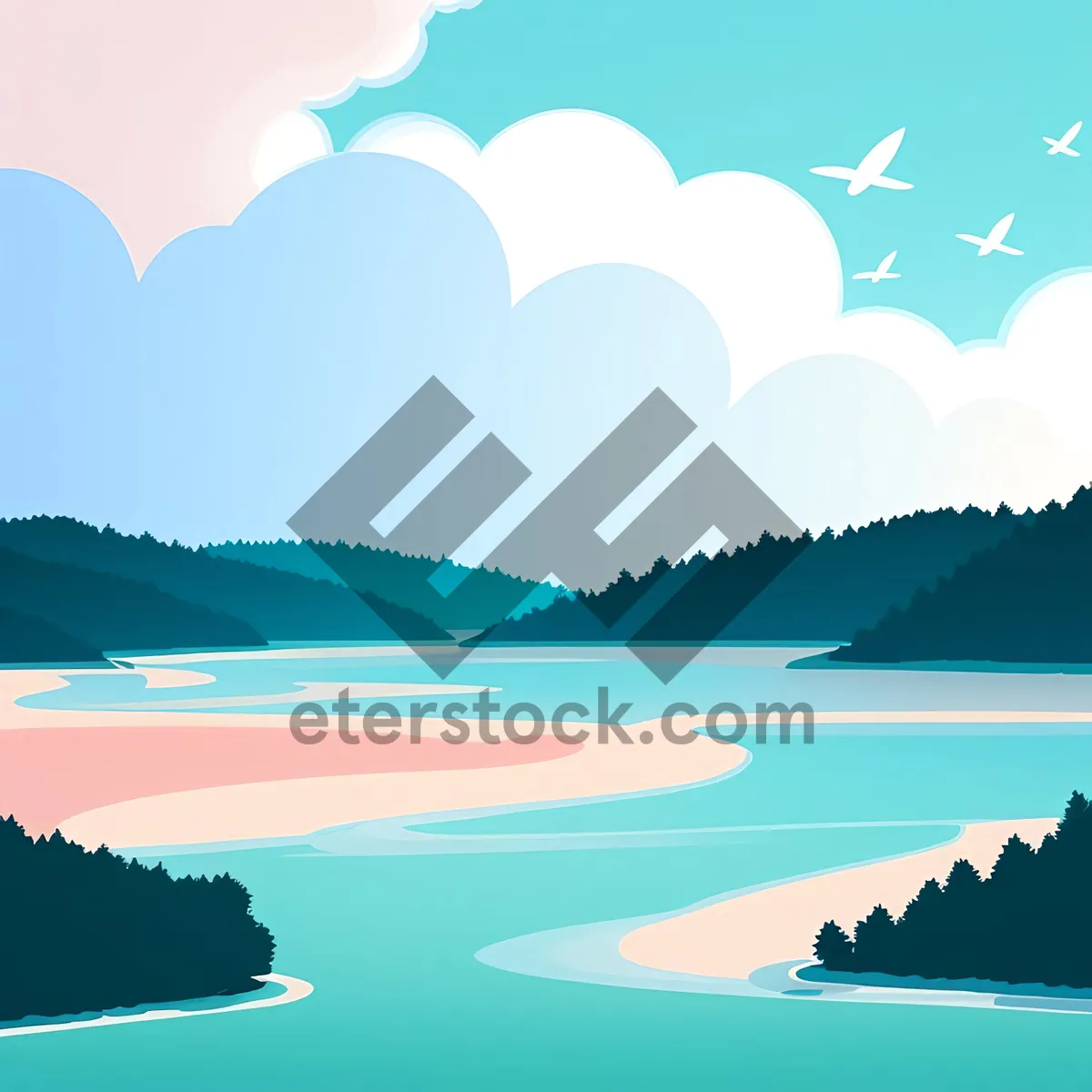 Picture of Serene Summer Landscape Sky Art Design