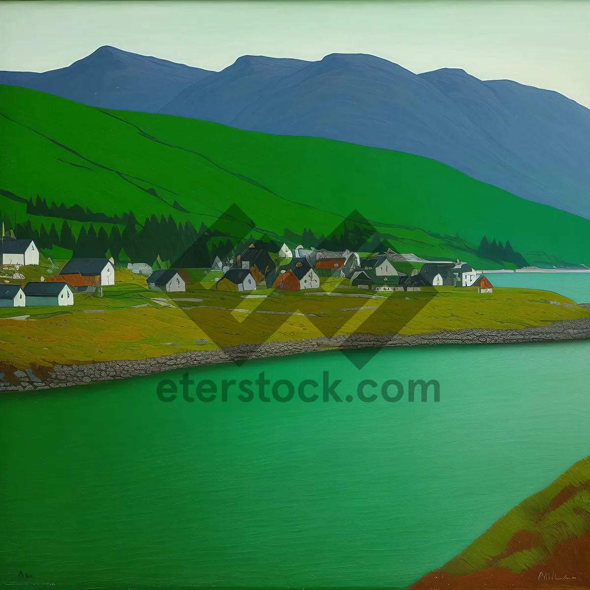 Picture of Tranquil Golf Course amidst Scenic Landscape