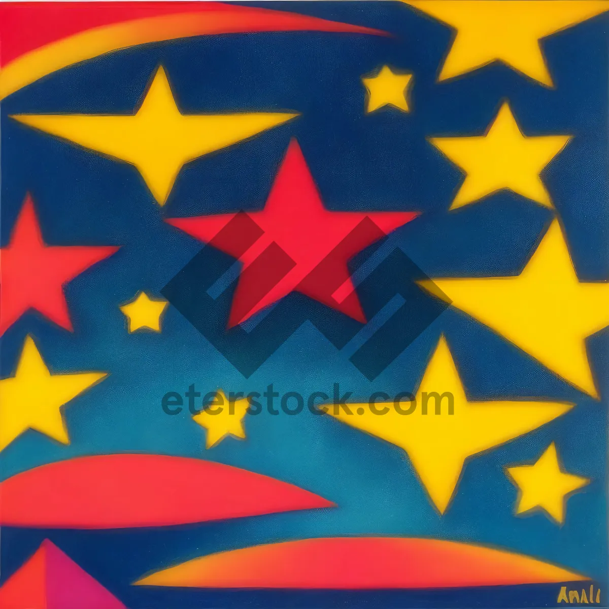 Picture of Star-patterned Graphic Flag Design Element