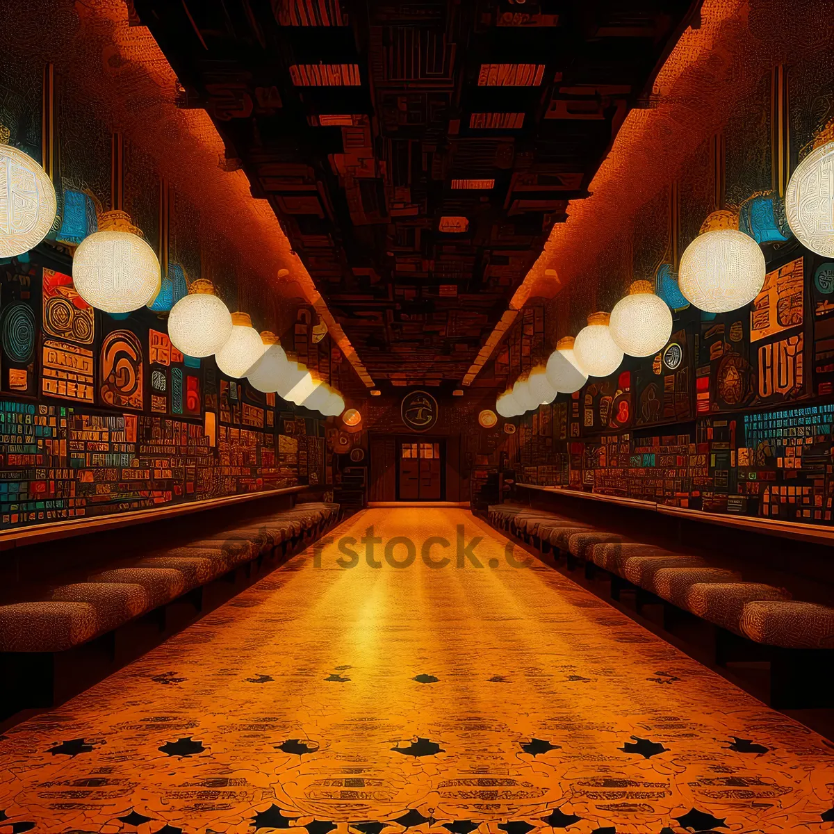 Picture of Urban Subway Station with Bowling Pins