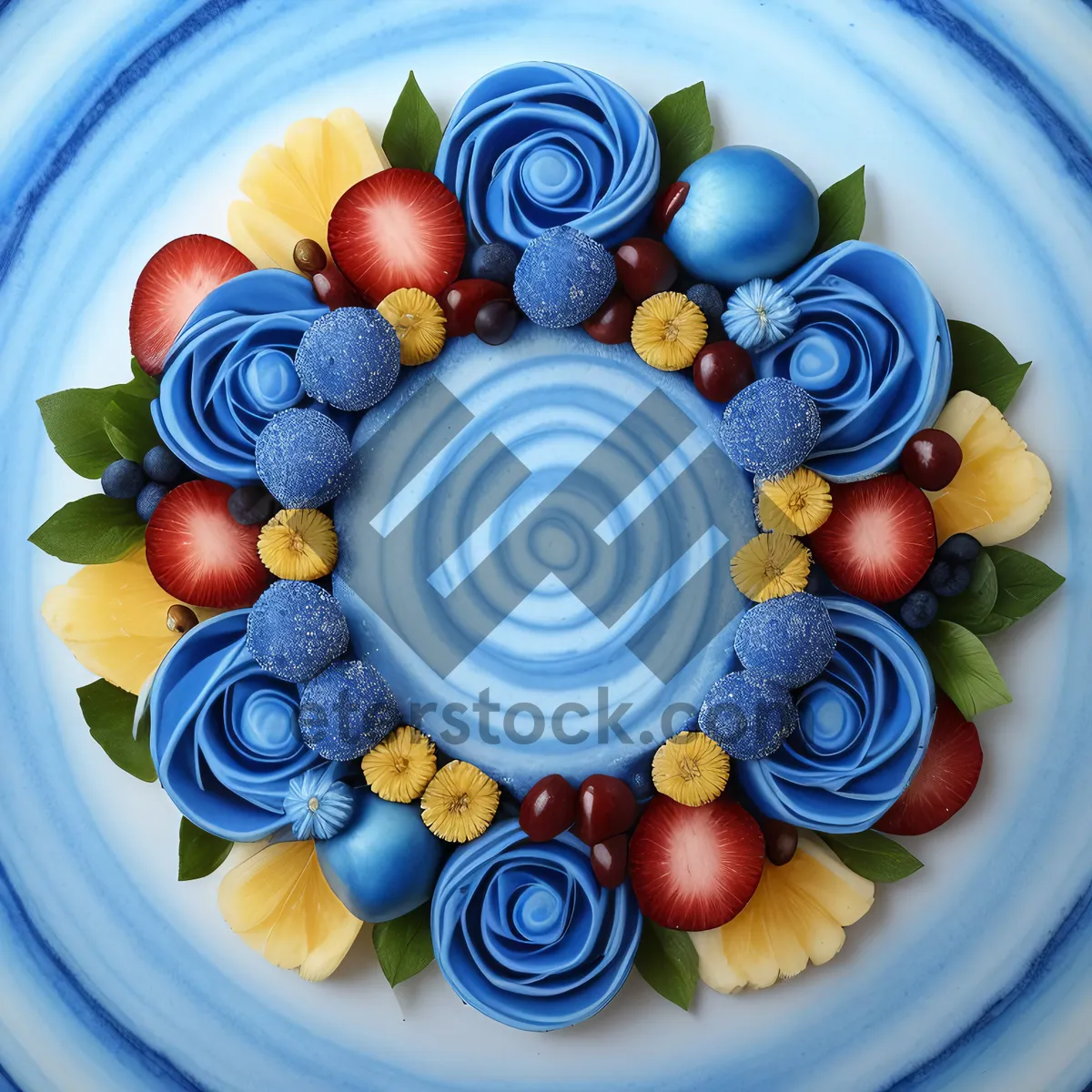 Picture of Colorful Fruit Bowl with Sweet Candy