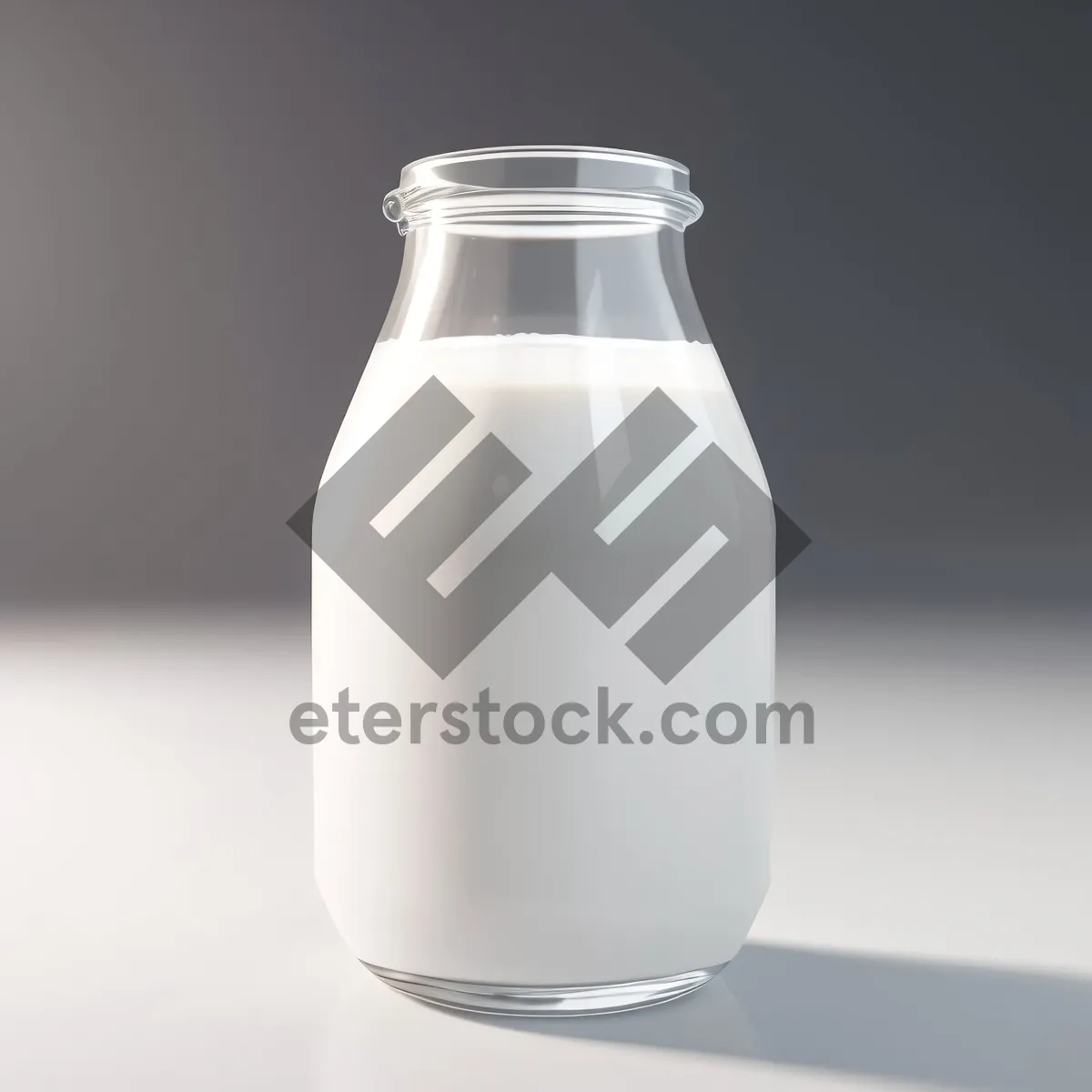 Picture of Refreshing Dairy Beverage in Clear Glass Bottle