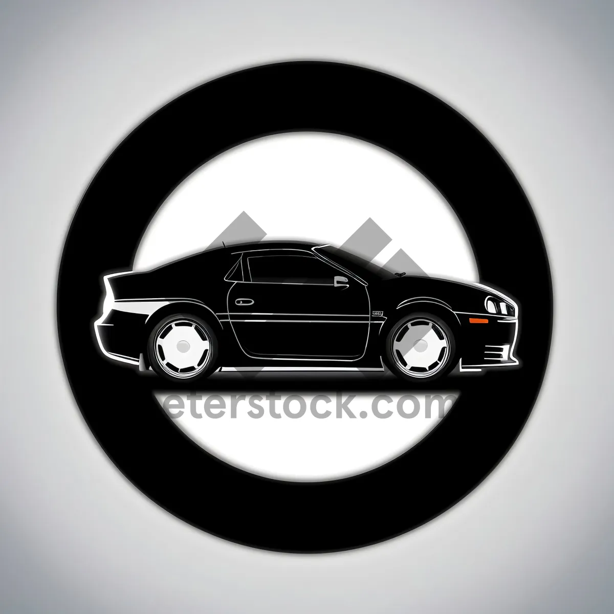 Picture of Modern Black Steering Wheel Icon Set