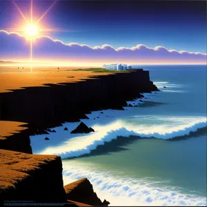 Serene Sunset over Tropical Beach