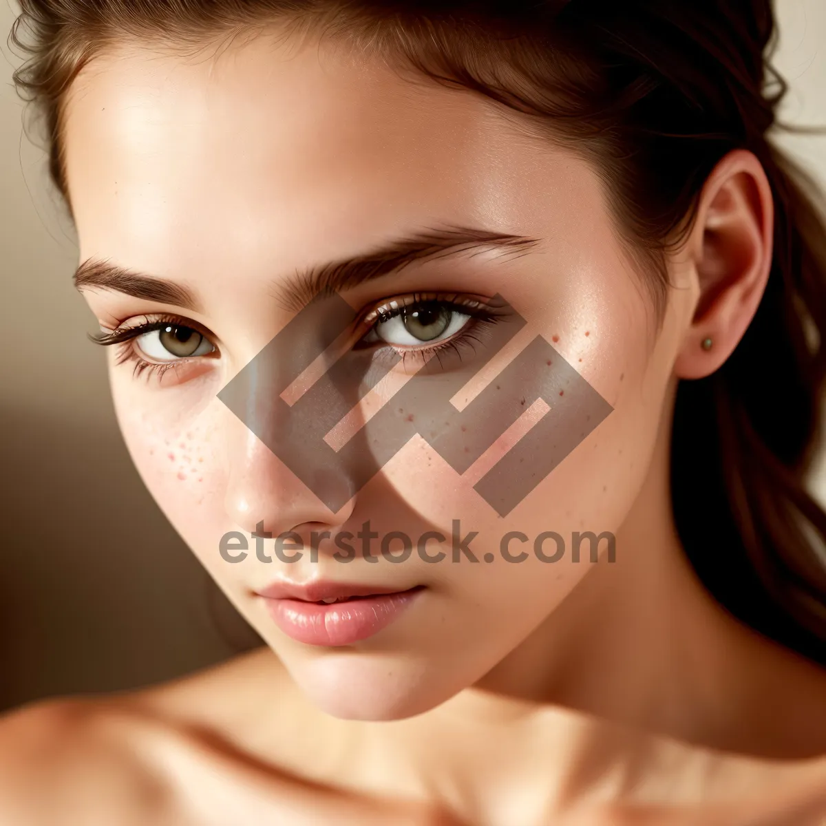 Picture of Radiant Beauty: Attractive model with clean, fresh skin.