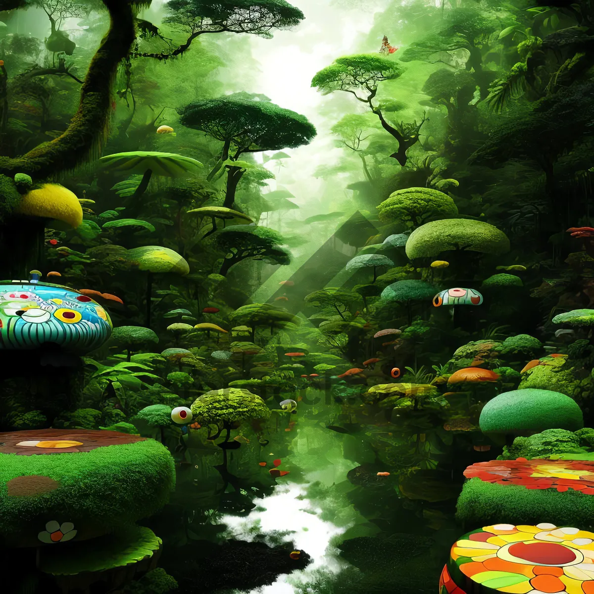 Picture of Colorful Tropical Fish in Underwater Coral Reef