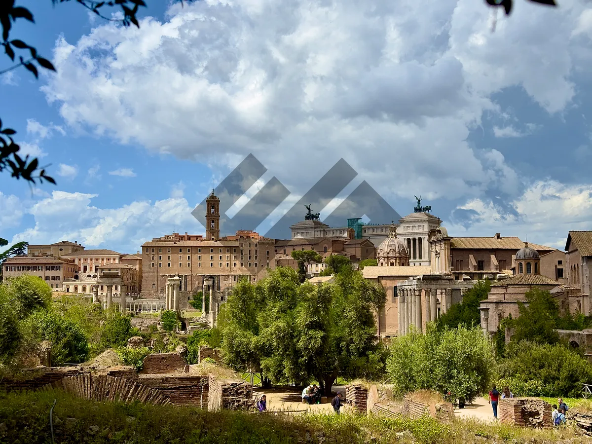 Picture of Historic Cathedral Tower in Ancient City Skyline