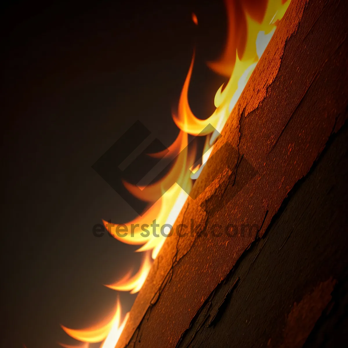 Picture of Blazing Fire: Fiery Torch Illuminating Fireplace Energy.