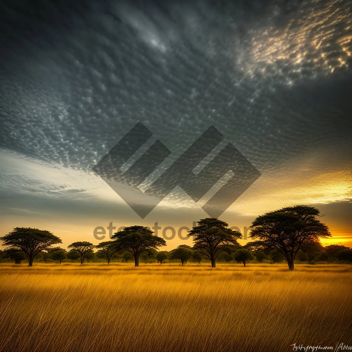 Picture of Capture the Celestial Beauty: Sunlit Horizon Over Rural Countryside