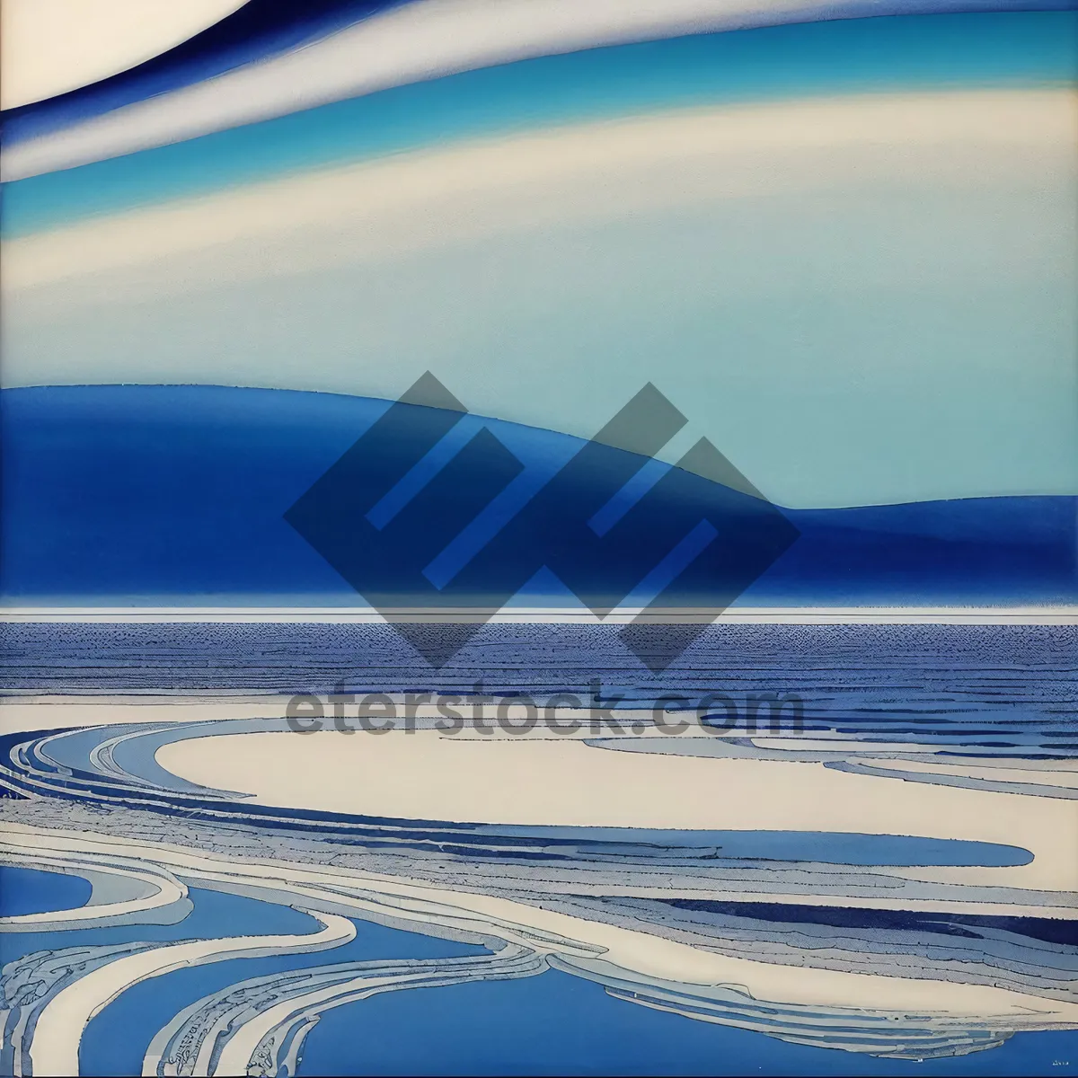 Picture of Tropical Island Beach Waves Under Sunny Sky
