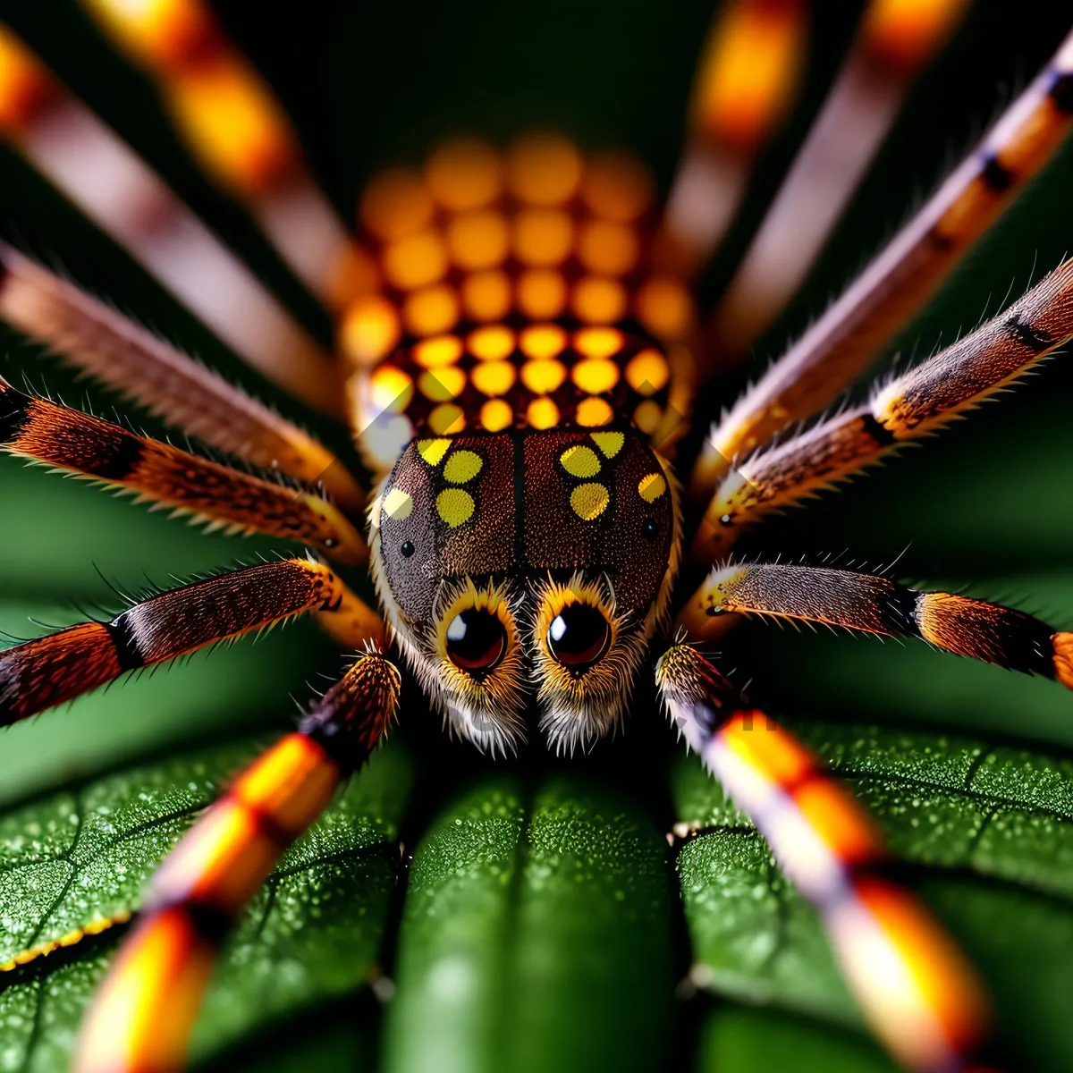 Picture of Black and Gold Arachnid in Close-up