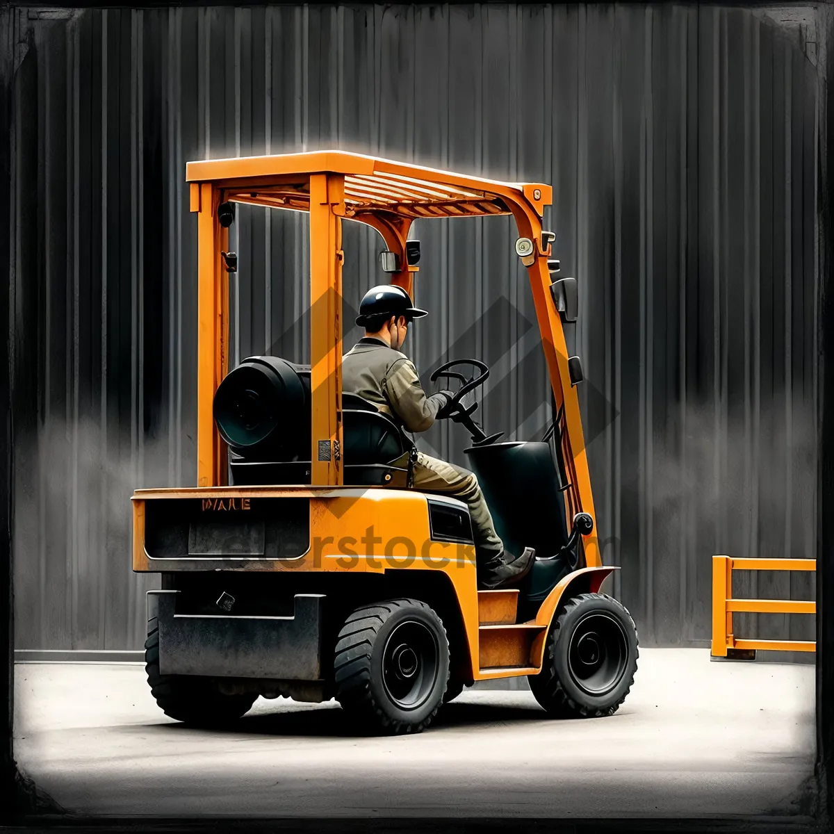 Picture of Yellow Heavy Equipment Forklift Loader for Industrial Transportation