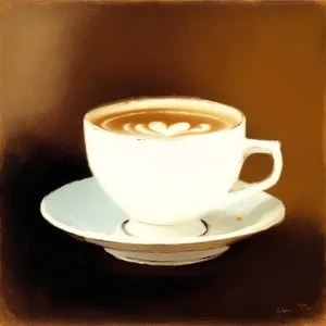 Hot Espresso Cup on Saucer with Spoon