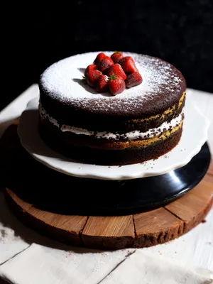 Gourmet chocolate cream cake - delectable dessert indulgence.