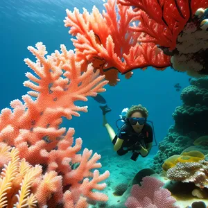 Vibrant Marine Life in Colorful Coral Reef