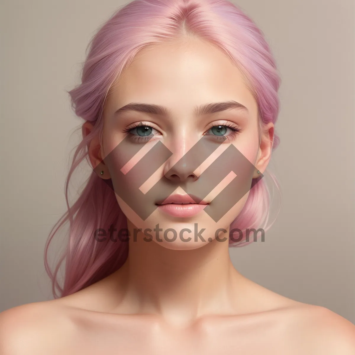 Picture of Radiant Beauty: Captivating Portrait of a Lovely Model with Healthy Skin and Attractive Makeup.