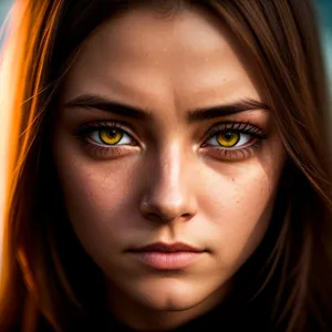 Stunning Smiling Brunette: Alluring Portrait of an Attractive Model