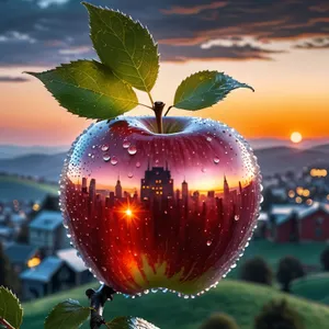 Festive Winter Fruit Tree Decoration with Apples