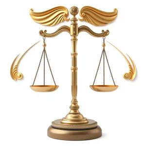 Gold scale symbol for justice and law