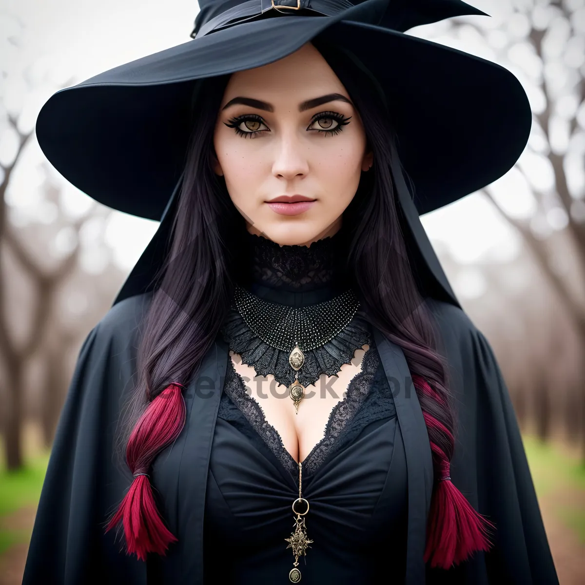 Picture of Stylish Smiling Brunette in Academic Gown and Cap