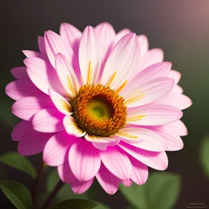 Vibrant Blooming Pink Daisy in Summer Garden