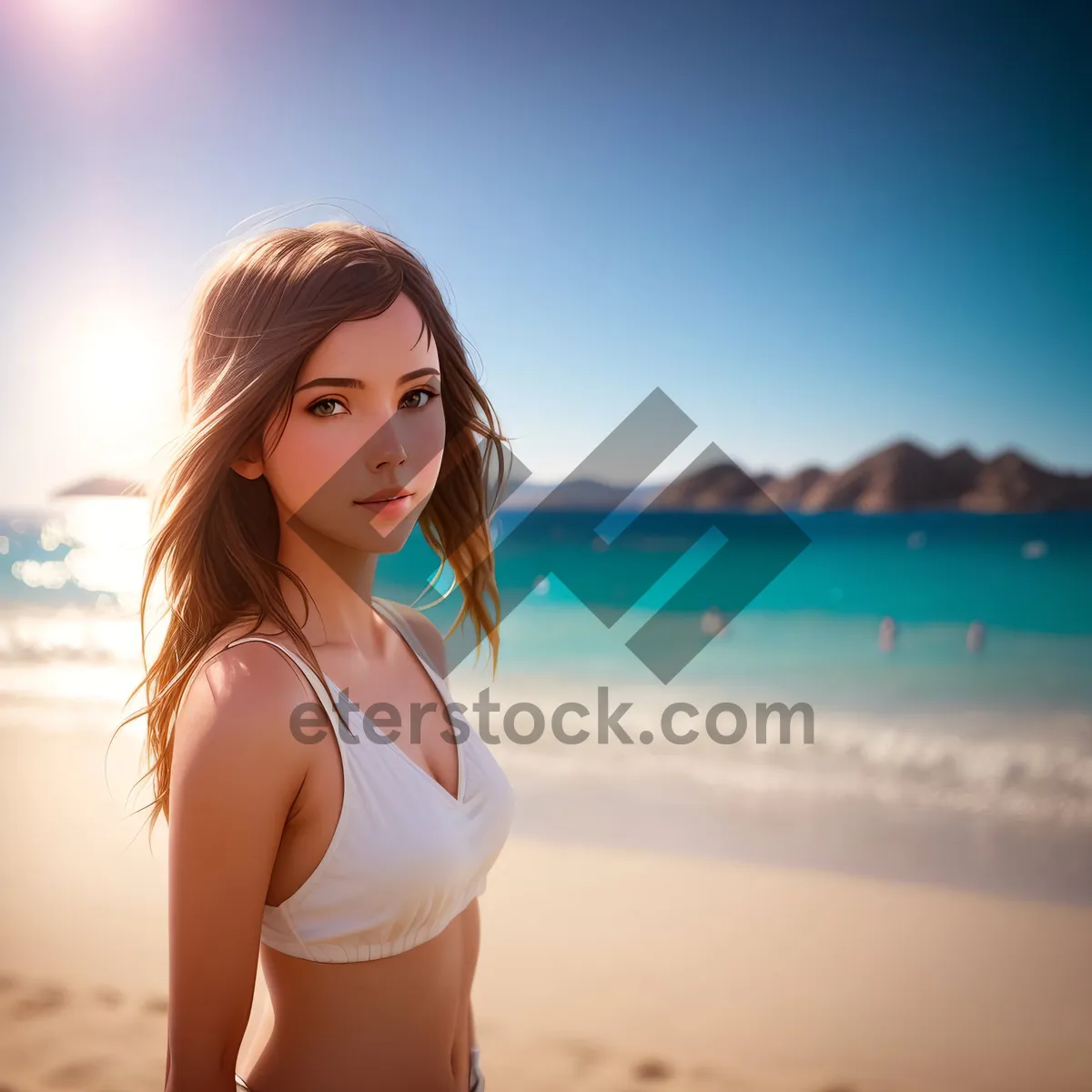 Picture of Exotic Beach Babe in Stylish Bikini