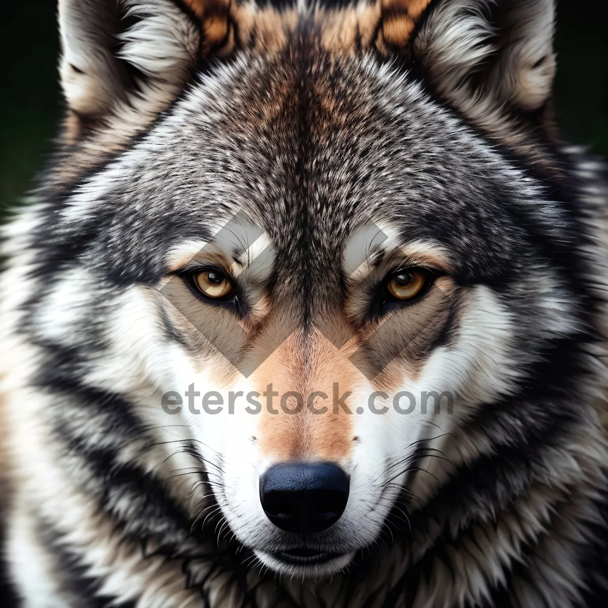 Picture of Majestic Timber Wolf with Captivating Eyes