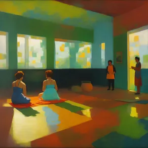 Modern Classroom Interior Design with Tables and Chairs