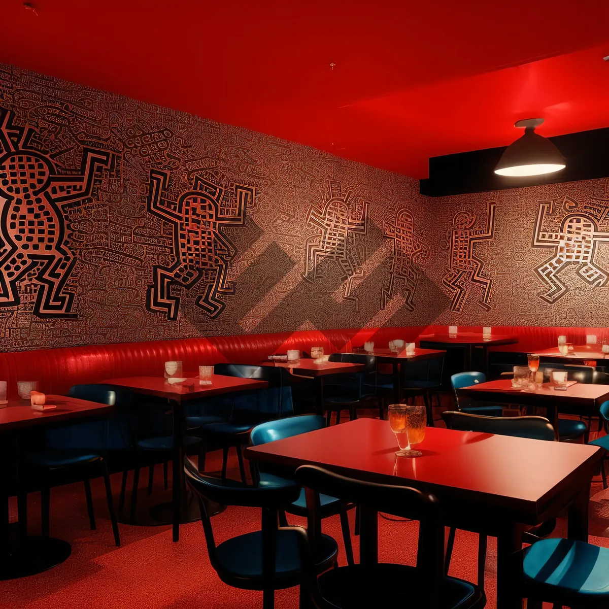 Picture of Modern Restaurant Interior Design with Audience Seating