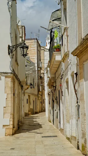 Ancient Cathedral in Historic Urban Alleyway