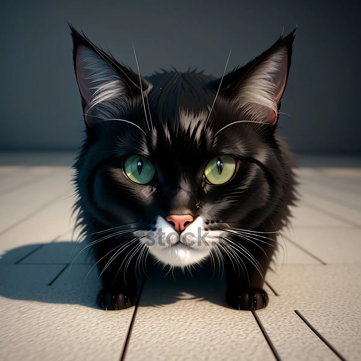 Picture of Adorable Gray Tabby Kitty with Playful Eyes