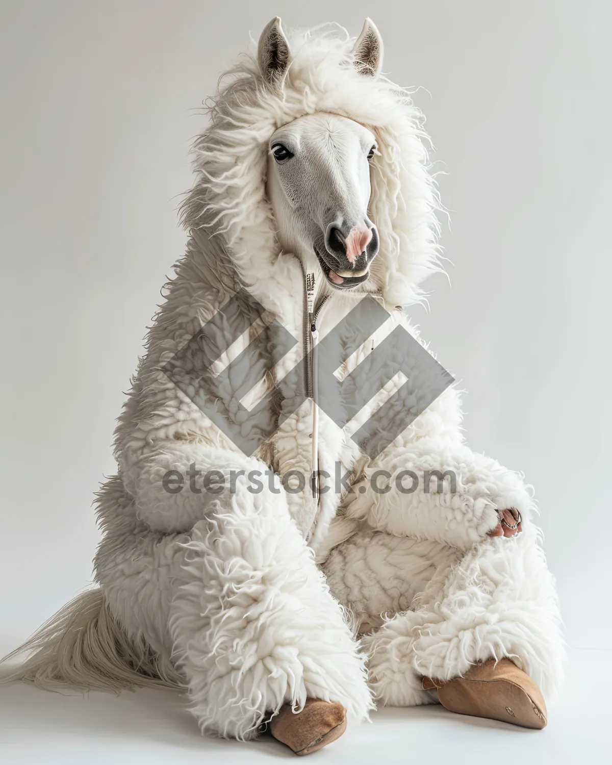 Picture of Cute Standard Poodle Dog in Studio Portrait