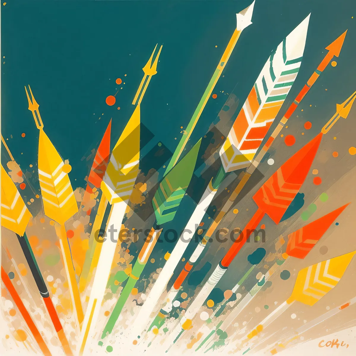 Picture of Colorful Pencil Drawing in Rainbow Design