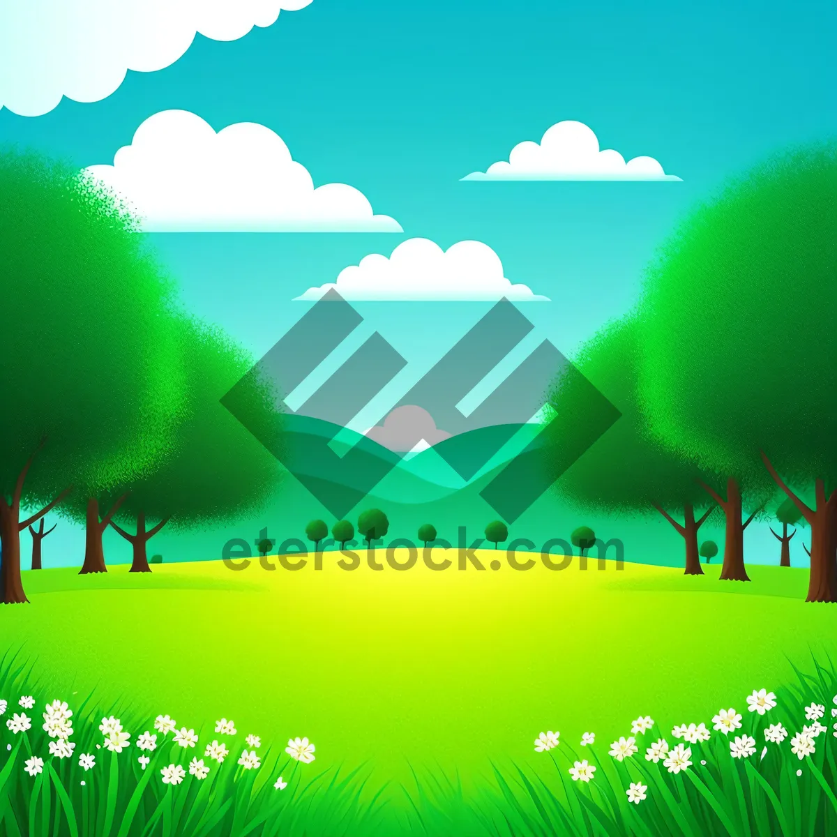 Picture of Winter Wonderland Landscape with Snow-Kissed Trees
