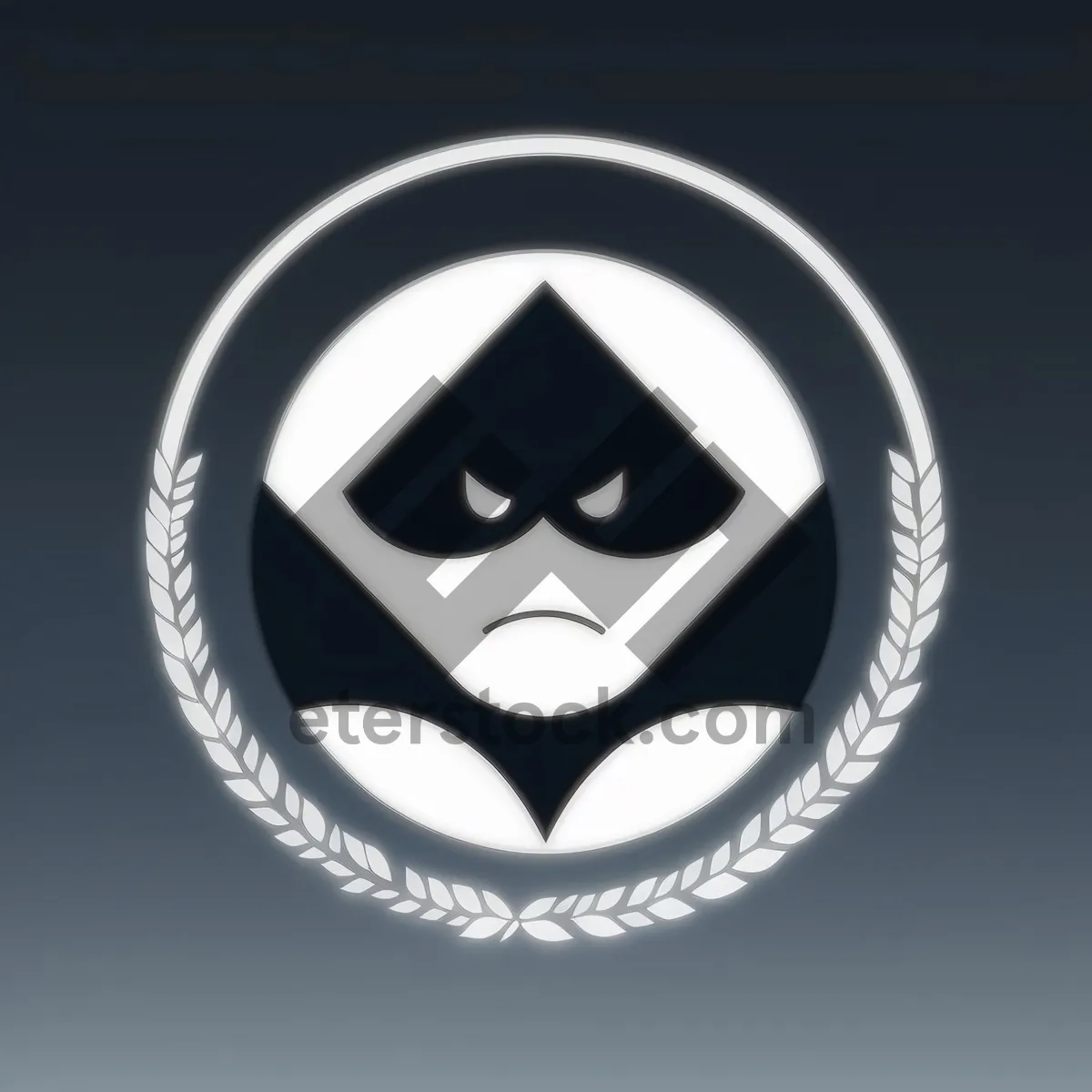 Picture of Black Round Button Icon: Shiny Symbol Design