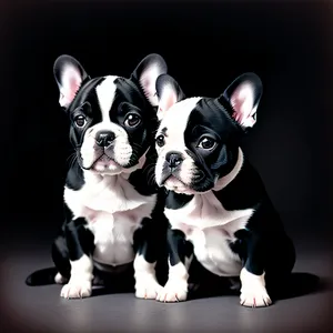 Cute Bulldog Terrier Puppy - Purebred Pet with Wrinkles